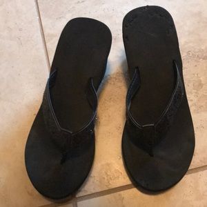 Black Sparkle Wedges Last Pair